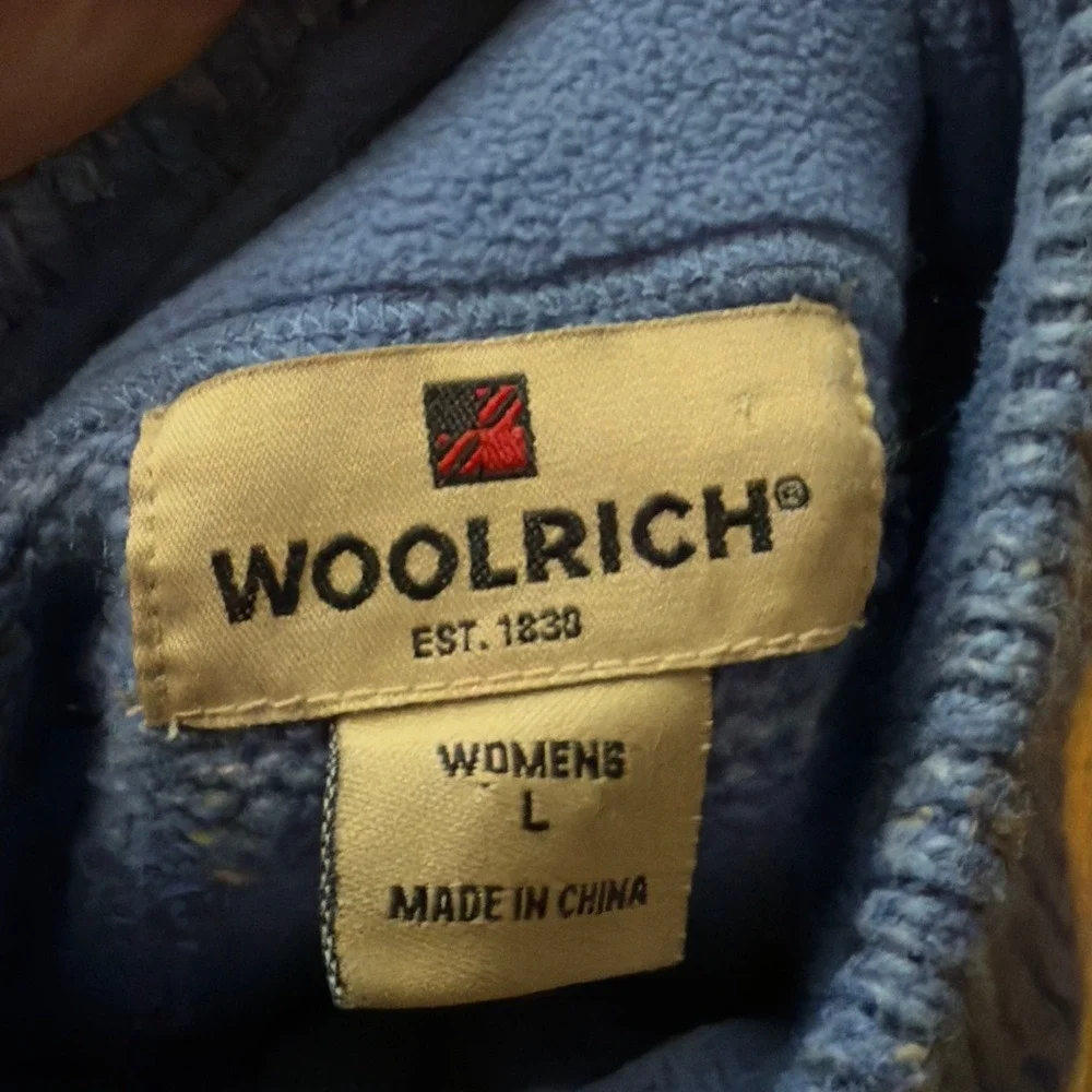 Woolrich Women's Knit Pullover‎ Quarter Zip Sweater Blue Size Large